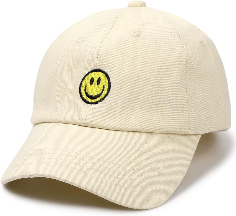 SONMONY Store Smile Face Toddler Baseball Cap Boy Baseball Hats Kids Washed Funny Hats Adjustable Cute Caps for 3-12 Years… - Image 1